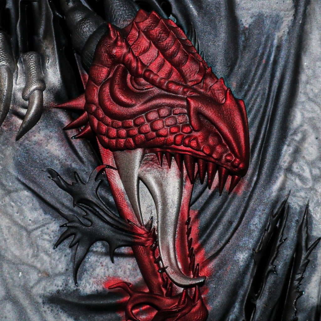 BQBQERT 3D Fierce Dragon Wall Decoration Silicone Mold Handicraft Epoxy Resin Ornament Living Room Desktop Decorations