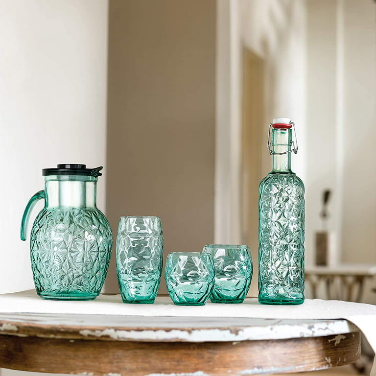 Bormioli Rocco Oriente Water Glass, Set of 6, 13.5 oz, Cool Green