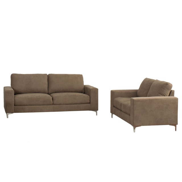 CorLiving Cory Contemporary Brown Chenille Fabric Sofa Set
