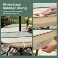 thumbnail image 5 of Round Outdoor Tablecloth with Umbrella Hole and Zipper, Teal Green Wood Grain Tablecloth with Elastic Waterproof, Vintage Country Shabby Stripes Patio Table Covers for 36" - 44" Picnic Pool Tables, 5 of 9