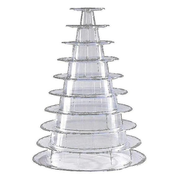 6 Tier Round Plastic Macaron Tower Stand Macarons Holder Macaroon Cake Tower Display Stand For Dessert Display