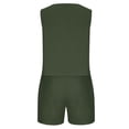 thumbnail image 6 of Cmfcve Summer 2 Piece Outfits for Women Sleeveless Matching Sets Button Down V Neck Vest Waistcoat and Pockets Shorts, 6 of 8