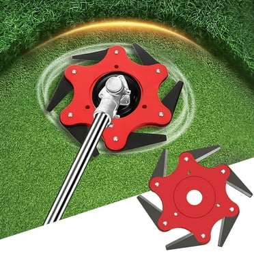 EEEkit Steel Trimmer Head, 45Mn Steel 6 Teeth Weed Eater Blade, Lawn Mower Cutter Replacement, Red