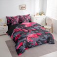 thumbnail image 3 of Manfei Modern Pink Camouflage Twin Bedding Sets 7-Piece for Kids, Aesthetic Watercolor Bedding Comforter Set, Fashion Artwork Splatter Reversible Sheet Sets, Luxury Bedroom Decor, 3 of 7
