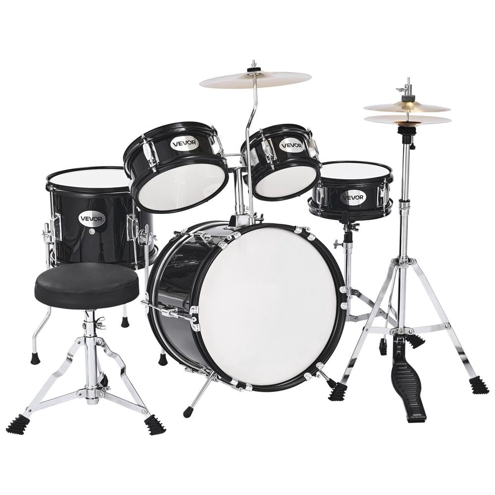 5-Piece Drum Set, Complete Kit with Bass Drum, Tom, Snare, Hi-Hat