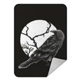 thumbnail image 1 of HATIART Couverture Polaire Corbeau Pleine Lune Couverture Polaire 58x80 Pouces, 1 of 1