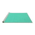 thumbnail image 2 of Ahgly Company Machine Washable Indoor Square Solid Turquoise Blue Modern Area Rugs, 8' Square, 2 of 4