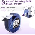 thumbnail image 2 of czcpp-Compatible with DYMO LetraTag Refills Black Plastic Label Maker Refills Work with DYMO Letra Tag LT-100H 100T 200B QX50, 1/2 x 13 12mm x 4m, 6-Pack, White on Black, 2 of 4
