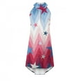 thumbnail image 4 of Jophufed 4th of July dresses Summer dresses for Women 2025 Fashion Sleeveless Printed Round Neck Loose Ladies Irregular Dress Labor Day Sale, 4 of 5