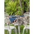 thumbnail image 4 of Outdoor Tablecloth with Umbrella Hole Zipper Brown Palm Trees Round Tablecloth 54" Waterproof Outside Table Cloth Tropical Summer Botanical Seaside Patio Table Cover Tablecloths for Picnic Party, 4 of 8