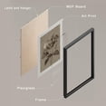 thumbnail image 4 of PixonSign Framed Canvas Print Wall Art Set - Brown and White Sepia Forest Flowers Posters - Set of 3 Pastel Nature Floral Farmhouse/Country Vintage Wall Décor for Bedroom, Office - 12"x16" Black, 4 of 5