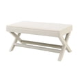 thumbnail image 5 of GZXS Velvet Upholstered Bench with X-Crossed Legs, Modern Ottoman Stool with Solid Wood Frame & Padded Seating for Entryway/Bedroom/Living Room, Beige, 5 of 7