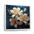 thumbnail image 2 of Designart "Intriguing Dreams: Noir Irises I" Irises Floater Framed Canvas Wall Art, 2 of 5