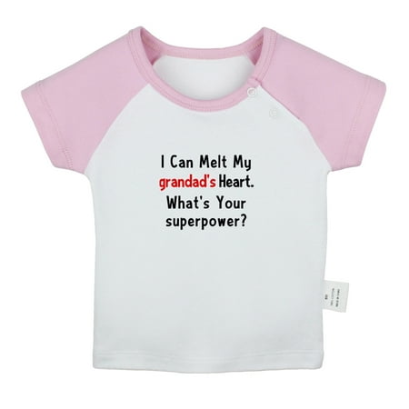 

I Can Melt My Grandads Heart Whats Your Superpower Funny T shirt For Baby Newborn Babies T-shirts Infant Tops 0-24M Kids Graphic Tees Clothing (Short Pink Raglan T-shirt 6-12 Months)