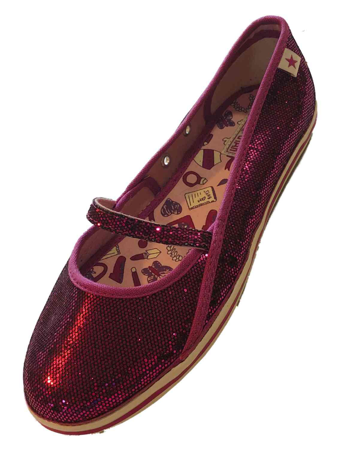 Converse Girls Pink Purple Glitter Canvas Tennis Shoes Mary Jane ...