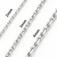 thumbnail image 2 of 2-4mm Men Womens 316L Stainless Steel Silver Oval Curb Link Chain Necklace Gift, 2 of 2