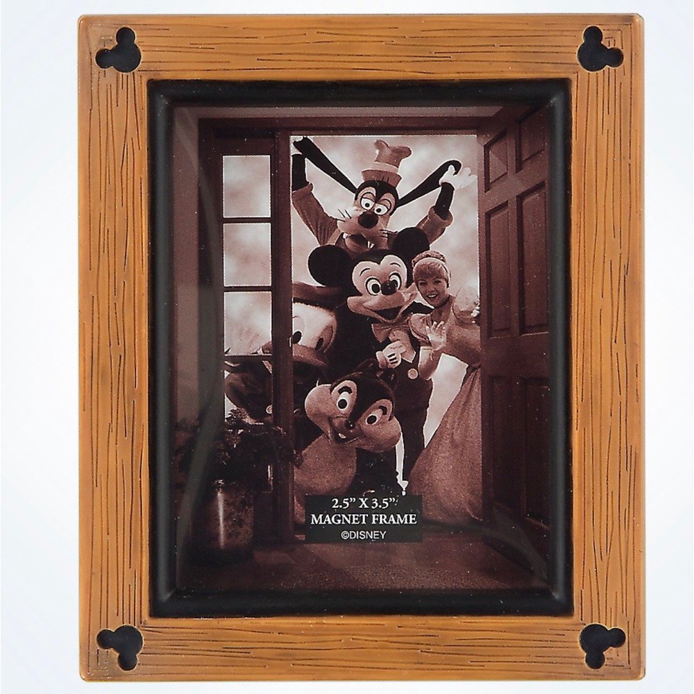 Disney Parks Mickey Mouse Icons Wood 2.5x3.5 Photo Picture Frame