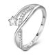 thumbnail image 1 of (Plata) Anillos de plata 925 para niñas para mujer Anillo de circonita Meteor Chop Tamaño ajustable Regalos de cumpleaños y Navidad, 1 of 5