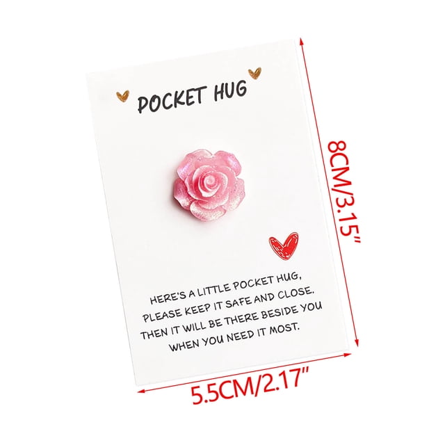 Gradient Glitter Rose Pocket Cuddle Card, Romantic Valentine's Day Greeting Card with Space for Message, Paper Lightweight
