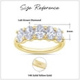 thumbnail image 2 of AFFY 5 Stone Diamond Engagement Ring for Women, 6X4MM Oval Cut Lab Grown Diamond Half Eternity Wedding Band In 14K Solid Yellow Gold Jewelry Gift for Her (VS-SI Clarity, 2.00 Cttw) Ring Size-8.5, 2 of 5