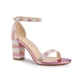 thumbnail image 1 of BLISSFUL STEP Women's Shoes Ankle Strap Open Toe Block Heel Glitter Party Sandals Colorful 8, 1 of 7