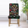 thumbnail image 3 of COEQINE Chair Slipcover Set of 2, Removable Universal Fit Parsons Chair Covers, Machine Washable Polyester Spandex Seat Protector for Wedding Home Decor, Christmas Dachshund Snowflake, 3 of 7