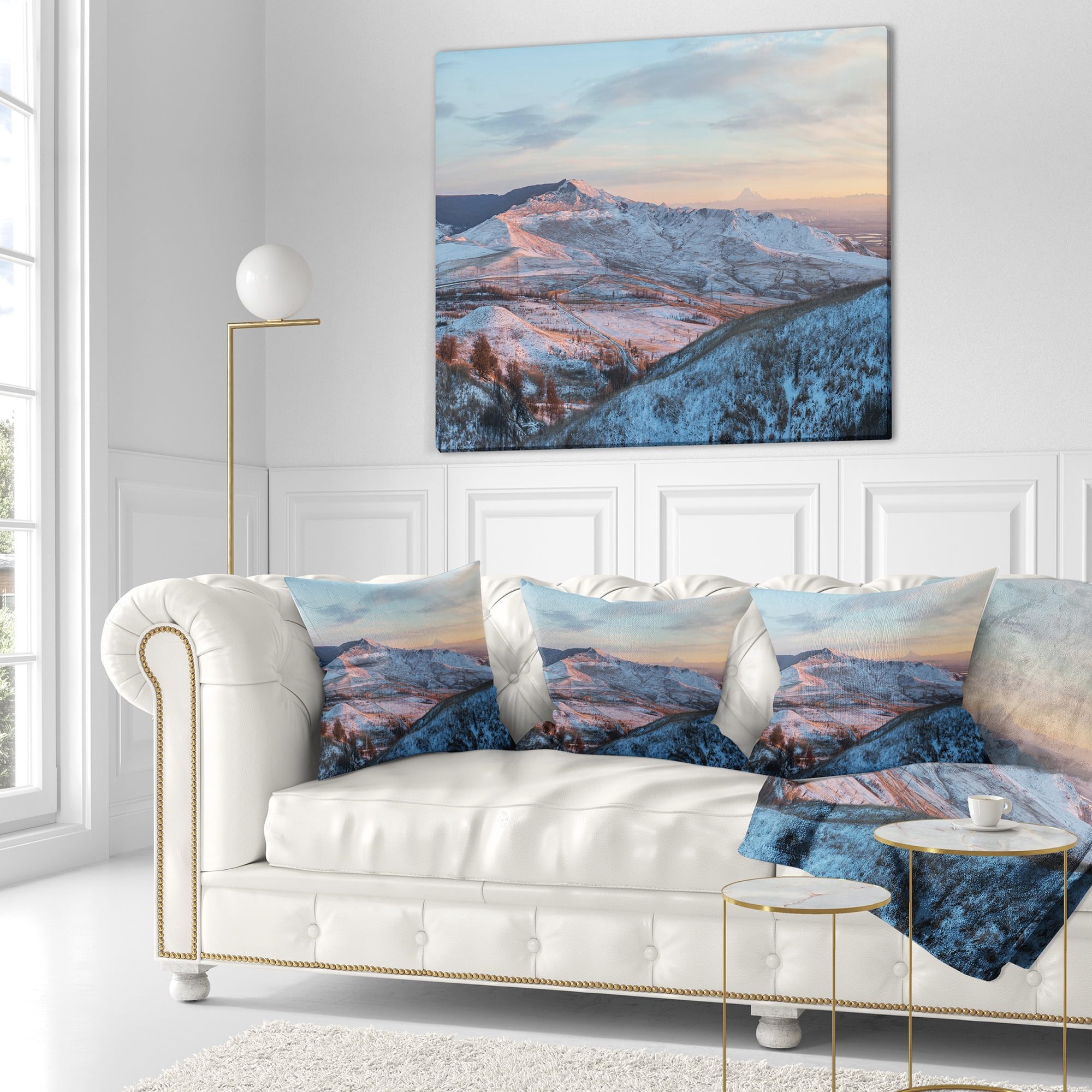 Designart View from Mount Strizhament - Landscape Printed Throw Pillow - 16x16