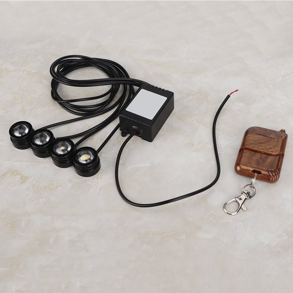 Duokon 2V 6W Daytime Running Light, 4in1 LED Eagle Eye Emergency Strobe Lamp With Remote Control Daytime Running Light