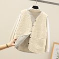 thumbnail image 2 of JUNWELL Women‘s Soft Fleece Vest Sleeveless Button Up Jacket Coat with Pockets, 2 of 7