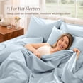 thumbnail image 5 of Bare Home Organic Percale Sheet Set - 100% Organic Cotton - Queen, Winter Blue, 5 of 10