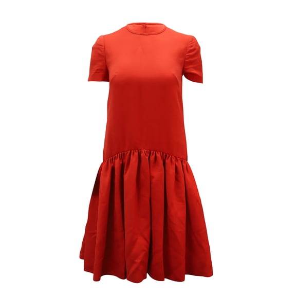 Pre-Owned Alexander McQueen Drop Waist Dress in Red Wool