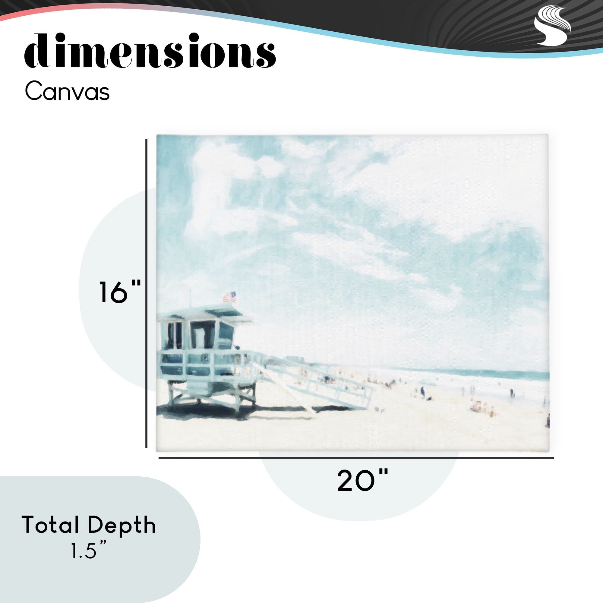 Stupell Industries Blue Beach Station Canvas Wall Art, design by Kim Curinga