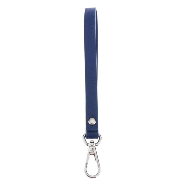 Correa de pulsera Llavero Correa de mano de cuero para teléfono móvil con bloqueo plateado Azul marino Sunnimix Correa para la muñeca