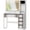 White, variant on Ktaxon Makeup Vanity Desk with Lighted Mirror, Vanity Table with Charging Station for Bedroom, White