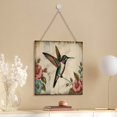 thumbnail image 4 of Hummingbird Wall Art Bird Wooden Sign Farmhouse Decor Vintage Pictures for Bedroom Bathroom Kitchen Wall Decorations Bar Interior Decor 12"x12" Wooden Hanging Signs, 4 of 8