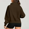 thumbnail image 7 of lulshou Women Half Zip Stand Collar Sweatshirts Cropped Fleece Jackets Womens Quarter Zip Up Pullover Fall Outfits 2024 Winter Clothes (Brown, M), 7 of 7