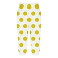 thumbnail image 3 of Capri Sweatpants for Women Summer Casual Outdoor Pull-Up Point Print Joggers Trousers with Pocket Wide Leg Workout Pants, Yellow, XXL, 3 of 6