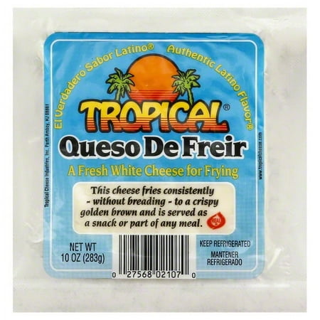 Tropical Queso de Freir, White Frying Cheese, 10 oz, rBST Free, Vacuum Packed