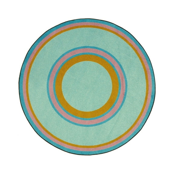 Ripples 13'2" Round Area Rug In Color Teal