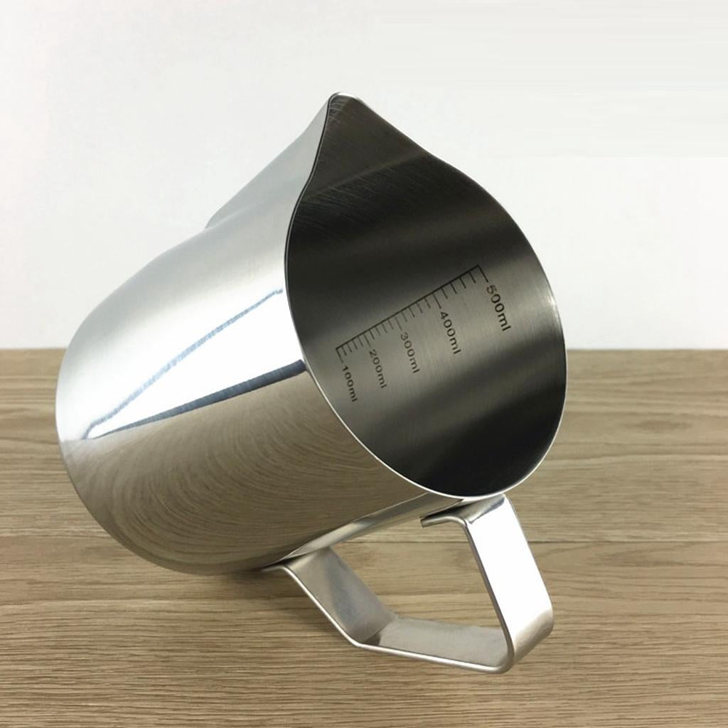 Fiocias 2Pcs Milk Frothing Pitcher Stainless Steel Metal - For Milk Frothers, Espresso