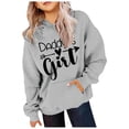 thumbnail image 2 of SONXAHE Tween Girl's Daddy's Tween Girl Arrow Heart Text Hoodie Long Sleeve Casual Pullover Family Hooded Sweatshirt,Grey, 2 of 4