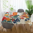 thumbnail image 3 of Yayeee Tablecloths 60" x 90" Rectangle Wrinkle Resistant Party Table Cover, Orange Japanese Flowers Pattern, 3 of 8