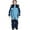 Blue, variant on Big Kids' All-in-One Snowsuit 2-Tone Waterproof Ski Suit with Hood Fleece Lined Thermal Snow Gear for Active Boys and Girls