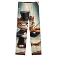 thumbnail image 4 of Cat Violinist Performance Winter Female Pants Flannel High Waist Women Pants Lady Warm Straight Leg Plush Trousers, 4 of 7