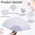 thumbnail image 6 of 80 Pcs Wedding Folding Hand Fans Bulk Silk Fabric Chinese Handheld Foldable Clack Fans with Plastic Ribs for Party, Wedding Gifts, Line Dancing, Home Decorative (White), 6 of 6