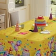 thumbnail image 3 of Happy Birthday Cake Gifts Colorful Balloons Golden Tablecloth Rectangle Washable Table Covers for Indoor Outdoor Dining Table Home Party Decorations 60x120 Inch, 3 of 5