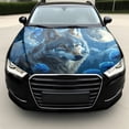 thumbnail image 5 of Aesthetic Blue Flowered Wolf Car Vinyl Wrap, PVC Waterproof Car Hood Vinyl Wraps Sticker, Self-Adhesive Scratch-Resistant Stickers for Engine Cover, Car Decal for Trucks, 5 of 6