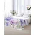 thumbnail image 5 of Spring Flowers Twim Size Flat Sheet, Wrinkleproof & Fadeproof Cooling Flat Bed Sheet Only, Watercolor Idyllic Lavender Purple Plant Breathable Soft Bedding Top Sheets 66 x 96 Inches, 5 of 8