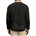 thumbnail image 3 of Men's Sweater Long Sleeve Casual Fall Winter Chunky Knit Crewneck Pullover Warm Sweater 2026 Black XL, 3 of 3