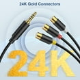 thumbnail image 5 of J&D 3 RCA Male to 3.5mm Female AV Audio Video Cable, 7.8 in, Compatible with TCL TVs, 5 of 7